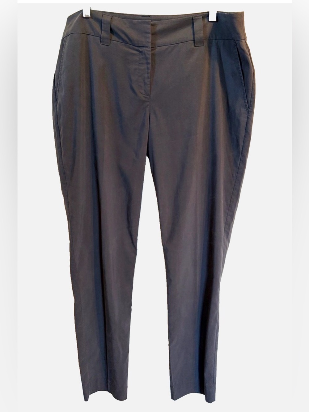 Eileen Fisher Tencel Blend Trouser Pants Women L Gray Straight Leg Career